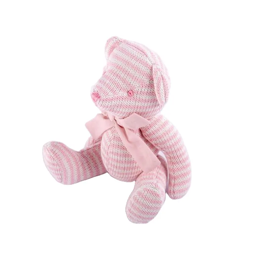 organic crochet bear toy 100% cotton teddy bear knitted doll jointed bears