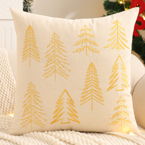 Broderie tricoté jeter taie d'oreiller décoration de noël toile arbre de noël hiver américain ferme maison hôtel canapé - Product Image 2