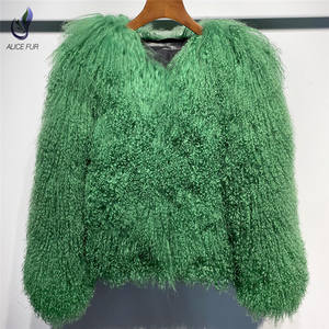 Vrouwen Fashion Design Winter Warm Custom Kleur Krullend Lang Haar Echte Mongoolse Bont Jas - Product Image 5