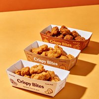 Barquette alimentaire compostable et résistante à la graisse, biodégradable, pour frites, poulet, vente en gros pour restaurants et plats à emporter