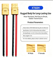 Câble connecteur XT60 en nylon avec conducteur en cuivre étamé, prise mâle/femelle pour batterie lithium de modèle RC, connecteur d'alimentation ESC 100 mm