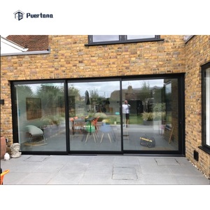 3 portes coulissantes en Aluminium, trois rails coulissants pour Patio, portières d'extérieur coulissantes multiples en Aluminium, stores intégrés - Product Image 4