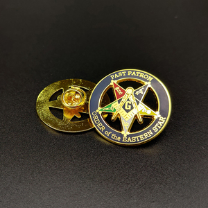 Broche y Pin de la Orden del Estrella de Oriente de los Masones Libres, Insignia Masónica de Solapa, Artesanía en Metal - Product Image 1