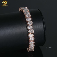 Bijoux Hip Hop, Bracelet Tennis en Argent 925 avec Diamants Moissanite, Bracelet Moissanite Diamanté, Bijoux pour Rappeurs
