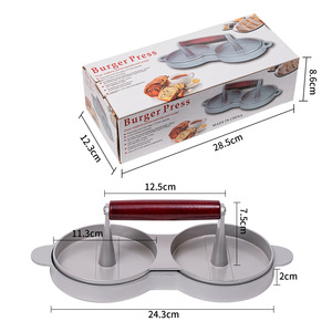 Presse à hamburgers en métal antiadhésive pour la cuisine avec poignée en bois, presse à galettes de hamburgers, antiadhésive et facile à nettoyer, pour faire des hamburgers - Product Image 3