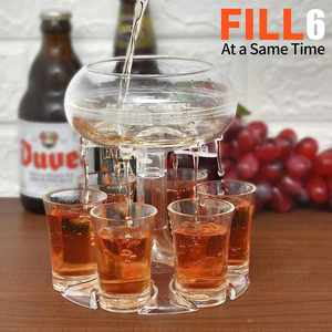 Dispensador de Bebidas Acrílico con 6 Vasos para Fiestas, Hogar y Juegos de Bebidas - Product Image 2
