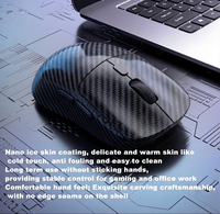 Mouse Gaming Nirkabel Serat Karbon Tri Mode 2.4G Bluetooth 5.2 Isi Ulang, Mouse Gaming Berkabel untuk Laptop