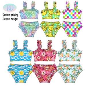 Costume da Bagno <span class=keywords><strong>Due</strong></span> Pezzi per Bambine Ruiidan, Stampa Personalizzata, Ultra Elastico, Asciugatura Rapida, UPF 50+, Spandex Nylon OEM - Product Image 3