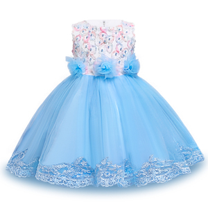 Vestido de Novia Estilo Europeo para Niñas, Vestidos de Tul Encantadores para Fiestas de Cumpleaños para Niñas de 2 a 12 Años, Sin Mangas - Product Image 5