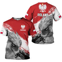 Polo Fitspi Pologne Personnalisable DIY Nom Numéro Personnalisé Drapeau Pologne République Pologne Vêtements 3D
