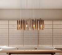 2023 lampe à suspension en bois de conception moderne de chine de Guangzhou, Art créatif pour la maison de Restaurant