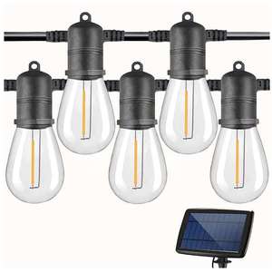 Solar Garden <b>Light</b> Outdoor Decor Festoon Led Bulb <b>String</b> <b>Light</b> Christmas Decoration E27 <b>String</b> <b>Lights</b> Warm White IP65 15M - Product Image 1