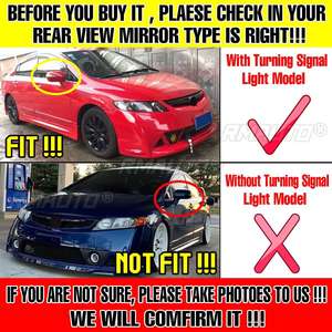 Par de Cubiertas para Espejos Retrovisores Laterales para Honda Civic 8ª Gen 2005-2011 - Product Image 2