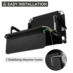 Silla de Estadio Portátil Moderna de Acero con Respaldo Ergonómico, Tiras Antideslizantes, Bolsillos de Almacenamiento, Ligera para Uso en Dormitorios - Product Image 4