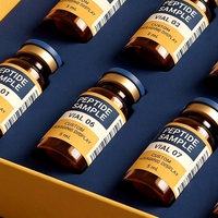 Boîte rigide personnalisée jaune avec couvercle et base pour 10 flacons de peptides, en carton éponge, impression offset, soins personnels