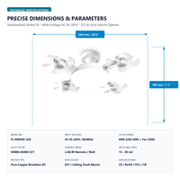 Ventilateur de plafond LED moderne E27 à 4 pales, nouveau design transfrontalier, télécommande pour salon, usage domestique, en plastique