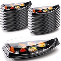 Barquettes à sushi jetables avec couvercle, barquette à sushi, récipient alimentaire à emporter, barquette d'emballage, contenants