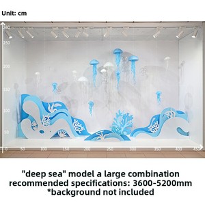 Decorazione OM in PVC a Tema Oceano, Meduse Sospese per Allestimento Aula, Esposizione in Centri Commerciali e Vetrine - Product Image 6