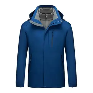 Giacca a vento da uomo impermeabile Softshell in poliestere giacca da trekking invernale Plus Size 3 in 1 giacche da uomo per avventure all'aria aperta.