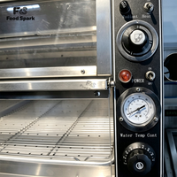 Armoire chauffante électrique double couche pour aliments, avec alimentation automatique en eau et contrôle de l'humidité, pour restaurants de snacks
