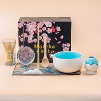Kit de thé matcha personnalisé en gros Geling, bol à matcha en céramique chinois bon marché avec boîte cadeau