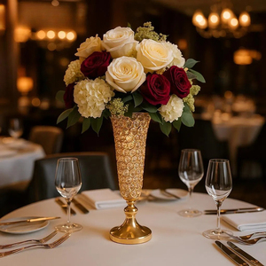 Décoration de table de <span class=keywords><strong>mariage</strong></span>, arrangement floral en corne de cristal, vase européen, arrangement floral <span class=keywords><strong>pour</strong></span> la table du salon - Product Image 5