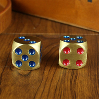 Mini dés 6 faces en laiton fait à la main fournitures de barre solide Casino Mahjong KTV fête dés cuivre métal jeu de rôle dés