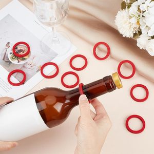 Colliers anti-gouttelettes pour <span class=keywords><strong>vin</strong></span> jetables, gadgets anti-gouttelettes pour bouteilles, anneaux anti-gouttelettes en feutre rouge, <span class=keywords><strong>bouchon</strong></span> anti-gouttelettes pour <span class=keywords><strong>vin</strong></span> pour bar, cuisine, fête - Product Image 1