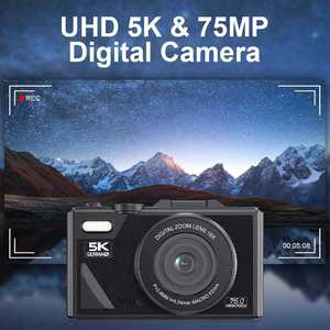 Cámara Multifunción 5K 75MP con Pantalla Abatible, 19 Filtros, Modo Belleza, Webcam, WiFi, APP, 18X AF, Gran Oferta, DC1807, 18X Digital, 1)5K Ul - Product Image 2