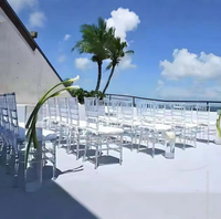 Chaise de mariage amovible en acrylique transparent, idéale pour les activités de plein air et les banquets dans les hôtels de restauration de mariage