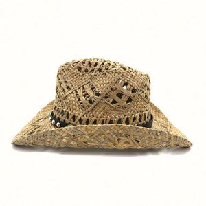 Sombrero de Vaquero de Plumas Cómodo y de Nuevo Estilo con Diseño de Sombrero de Paja Mexicano para Viajes, Pesca, Deportes y Uso Casual - Cuatro Estaciones - Product Image 4