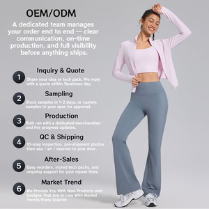 Ensemble de vêtements de sport pour femmes, veste de yoga avec logo personnalisé, leggings taille haute, 2 pièces, ensemble de vêtements de sport pour la salle de sport, manches longues, ensembles de yoga - Product Image 3