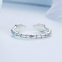 925 Sterling Silver Vintage Double Snakeheads Anneaux Ouverts pour Femmes Multi Couleur Brillant CZ Anneau Réglable Bijoux De Mode BSR317