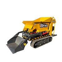 TOPONE T05A 600kg Kleiner Frontlader Diesel-Kipper Mini-Dumper Landwirtschaftliche Hydraulikpumpe Hebe- und Senkfunktion Raupentransporter Kurz