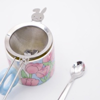 Outil à matcha personnalisé en acier inoxydable 304, design lapin mignon, passoire à thé, accessoires pour le thé et le café, tamis à matcha