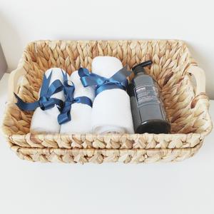 Cesta de almacenamiento tejida a mano, rectangular, de ratán natural, para organización del hogar, para baño, cocina, sala de estar - Product Image 3