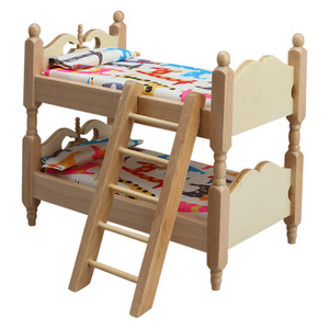 <strong>Wooden</strong> Craft Gift 1:12 Dollhouse Miniature Furniture Model ob11 Decoration Children's Room <strong>Wooden</strong> Double <strong>Bunk</strong> <strong>Bed</strong> - Product Image 5