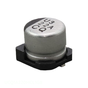 Distribuidor Autorizado UCQ1A220MCL1GB Condensador de Aluminio 22UF 20% 10V SMD 22 uF Condensador de Montaje Superficial - Product Image 1