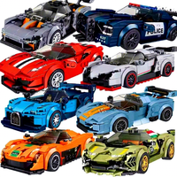 Mould King 27001-27088 Mini Famous Super Racing Model Set Mainan Balok Plastik DIY Mobil Blok Bangunan