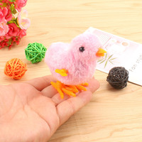 Jouets à remonter interactifs pour chats : lapin en peluche et poussin sauteur, jouet à remonter original en forme de poulet pour animaux de compagnie