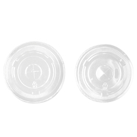 Couvre-gobelet rond en plastique PET jetable transparent et lisse pour boissons froides, café, jus, couvercles de gobelets en PET de qualité alimentaire, vente en gros