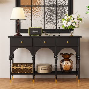 French Retro Iron Console <strong>Table</strong> Porch Cabinet Wall <strong>Decor</strong> for <strong>Door</strong> Hall Corridor Storage - Product Image 1