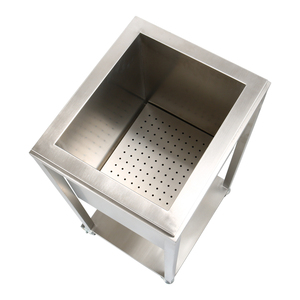 Stainless Steel Drop-in Ice <b>Bin</b> with Lid and Drain, Countertop Ice Trough for Bar, Commercial Food Grade Ice Storage Container - Product Image 5