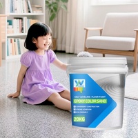 Revêtement de sol époxy auto-nivelant effet marbre, résistant à l'usure, durable, peinture de sable coloré, application au pinceau, revêtement liquide