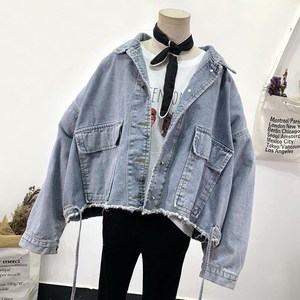 LILUO2024新しいファッションシックなデニムジャケット女性秋のソリッドデニムブルーコート売れ筋女性のカジュアルデニムジャケットトップス - Product Image 6