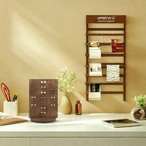 Soporte de Madera para Pendientes, Exhibidor de Joyas de Bambú, Organizador de Escritorio, Estante Decorativo Estilo Rústico para Joyería - Product Image 1