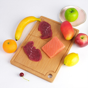 Planche à découper en bambou 36x25.5x1.7cm rectangulaire épaissie pour la préparation des légumes et des fruits avec évier intégré - Product Image 1