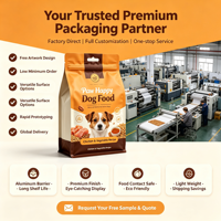 Sachet alimentaire pour animaux de compagnie imprimé sur mesure, à huit soudures latérales, fond plat, avec fermeture éclair et trou Euro, pour boîte de nourriture pour chien, vente en gros