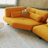Meubles de salon italiens, canapés en forme de L de couleur beige, design minimaliste haut de gamme, canapés en bouclette pour la maison, luxe