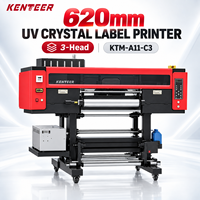 Mesin Printer UV DTF 60cm 3 Head Roll to Roll Langsung dari Pabrik untuk Stiker Label Kristal pada Gelas, Kaca, Akrilik
